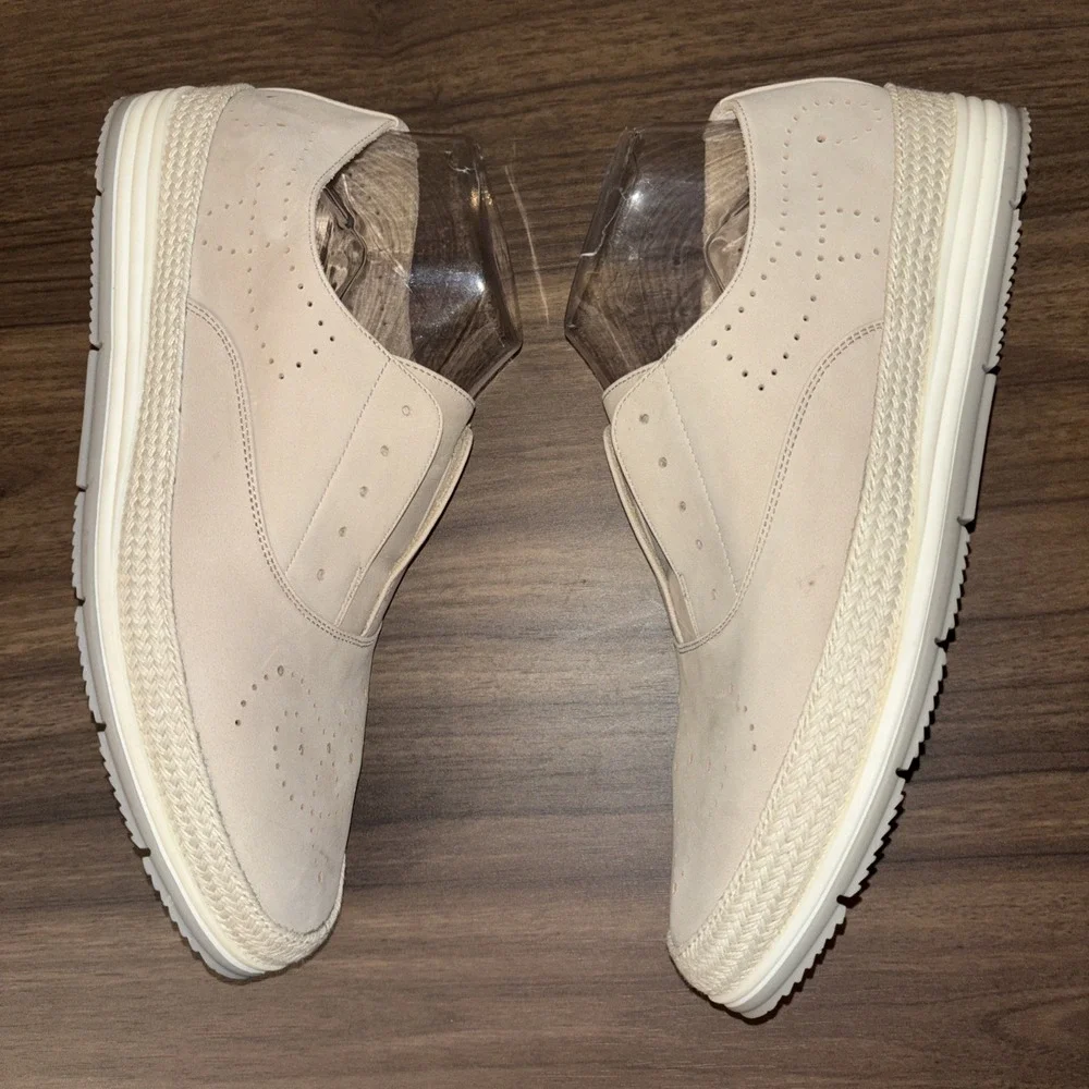 Vaneli Sport 10 M Quain Stone Nubuck Espadrille Perforated Sneaker Slip On